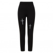 Pantalon leggings femme noir à croix latines ajourées - Banned