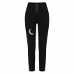 Pantalon leggings femme noir à lune ajourée et chat patch - Banned