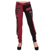 Pantalon punk-rock tartan rouge  zips et sangles - BANNED