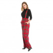 Pantalon vintage punk-rock motif Tartan  bretelles - Banned