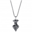 Pendentif acier à buste de capitaine pirate squelette