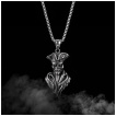 Pendentif acier  buste de capitaine pirate squelette