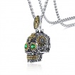 Pendentif acier crane de sucre ostentatoire