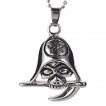Pendentif acier crane encapuché avec faux