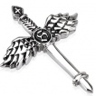 Pendentif acier épée gothique ailée