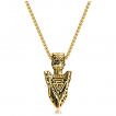 Pendentif acier vieille pointe de flche dore  Valknut