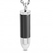 Pendentif balle en acier noir et gris (dévissable)