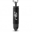 Pendentif balle munition noire à scorpion (dévissable)