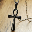 Pendentif croix gyptienne (nkh) noire en acier