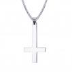 Pendentif croix renverse en acier (+chaine)