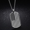 Pendentif dog tag drapeau US noir et silver