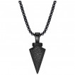 Pendentif homme noir en forme de flèche viking en acier