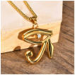 Pendentif homme Oeil d'Horus dor en acier