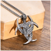 Pendentif homme viking Cornes d'Odin en acier