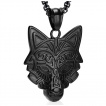 Pendentif homme viking loup de Fenrir noir en acier