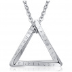 Pendentif homme Viking triangle argent  runes en acier