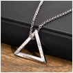 Pendentif homme Viking triangle argent  runes en acier