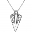 Pendentif pointe de flche  runes vikings en acier (avec chaine)