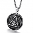 Pendentif rond  pyramide illuminati en acier