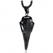 Pendentif viking crane de corbeau noir grav Vegvisir