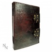 Grimoire / journal intime à pentagramme en cuir et papier ancien - (vierge) - (25cm x 19cm)