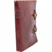 Grimoire / journal intime à pentagramme en cuir et papier ancien - (vierge) - (25cm x 19cm)