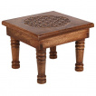 Petite table / Autel en bois  fleur grave (bois de manguier)