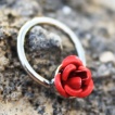 Piercing anneau CBR  rose rouge (septum, cartilage oreille...)
