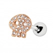 Piercing cartilage  embout tte de mort cuivr strass