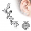 Piercing cartilage oreille  fleur de vigne en strass