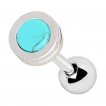 Piercing cartilage rond serti turquoise