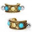 Piercing helix antique  perles de turquoise