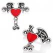 Piercing hlix  coeur emaill rouge ail