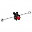 Piercing industriel araigne noire  abdomen rouge