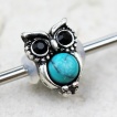 Piercing industriel hibou  perle turquoise