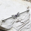 Piercing industriel  libellule argente et violette