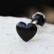 Piercing langue coeur noir