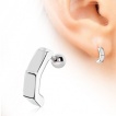 Piercing lobe oreille courb angulaire en acier