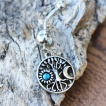 Piercing nombril arbre de vie  lune et soleil de turquoise