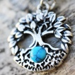 Piercing nombril arbre de vie  perle turquoise