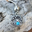 Piercing nombril arbre de vie  perle turquoise