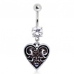 Piercing nombril coeur Steampunk