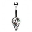 Piercing nombril feuille vintage abalone