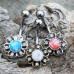 Piercing nombril fleur vintage à Opale
