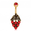 Piercing nombril fraise style antique