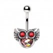 Piercing nombril hibou  plumage arc en ciel