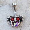 Piercing nombril hibou  plumage arc en ciel