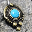 Piercing nombril médiéval plaqué or à Turquoise