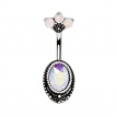 Piercing nombril miroir enchant  ventail d'opales