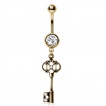 Piercing nombril à pendentif clé mystère style antique
